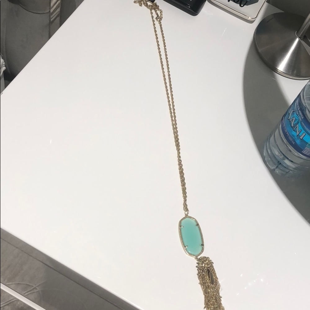 Kendra Scott teal tassel necklace